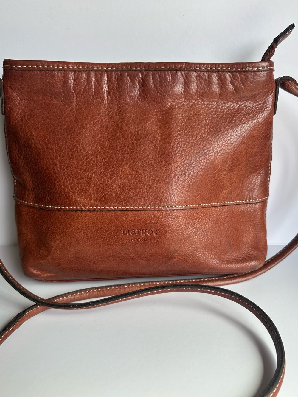 Margot Leather Crossbody Bag — Chestnut Brown